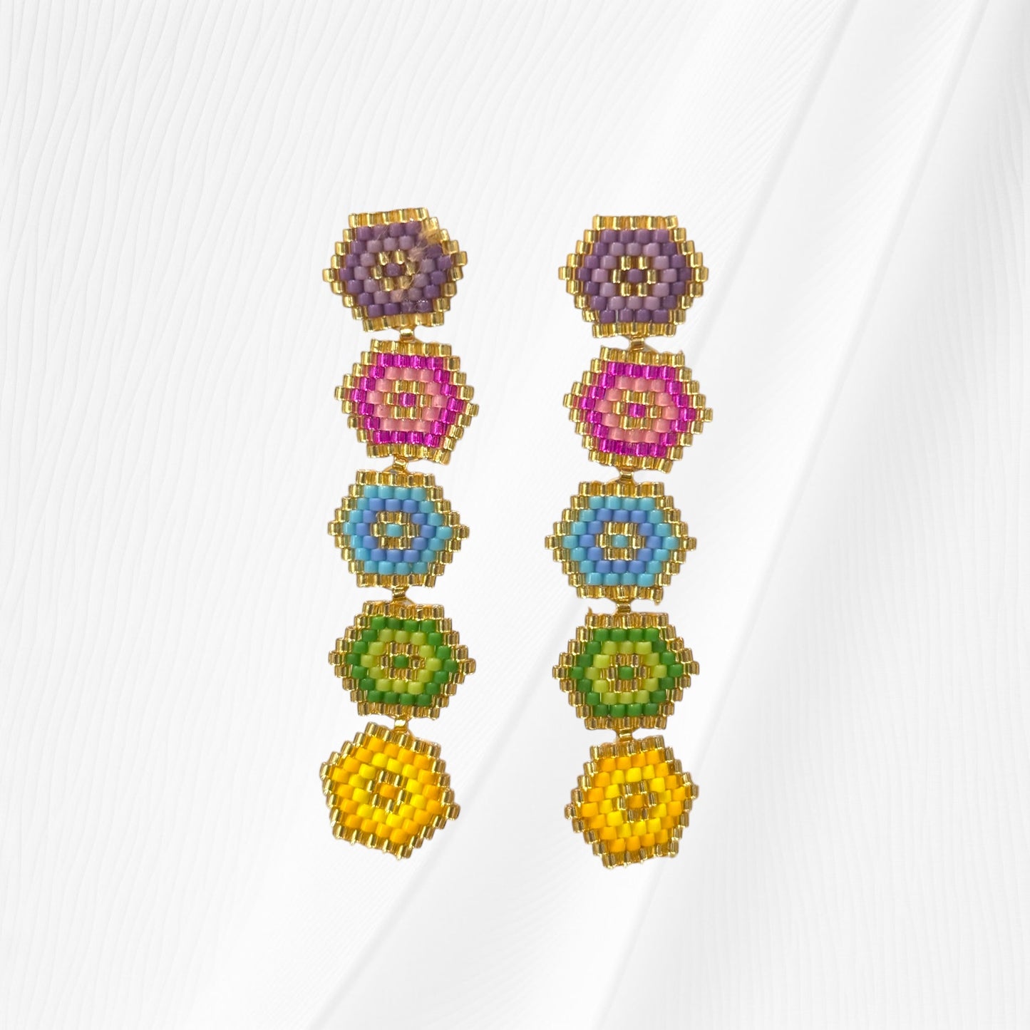 Rainbow Drop Miyuki Earring