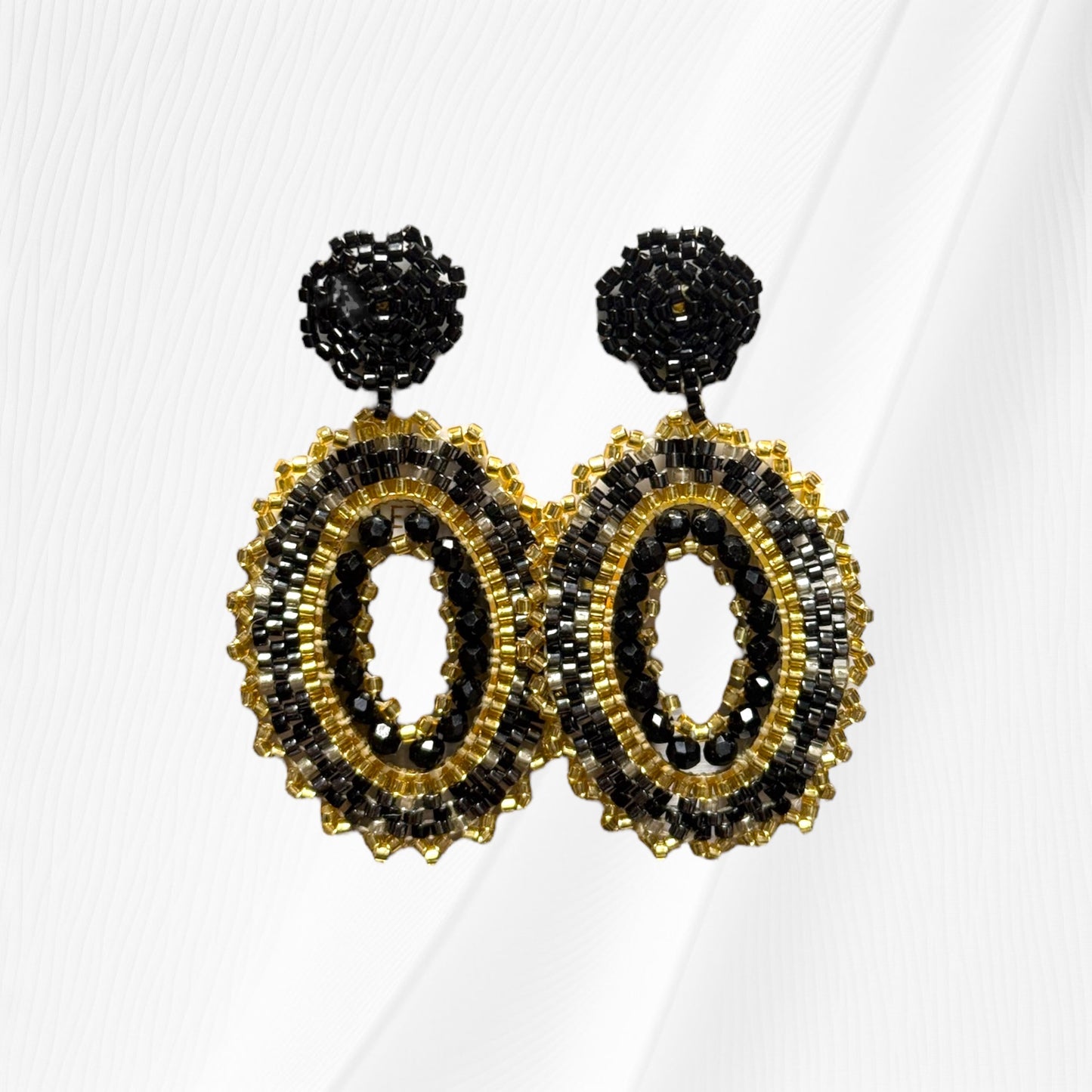 Black Oval Earring