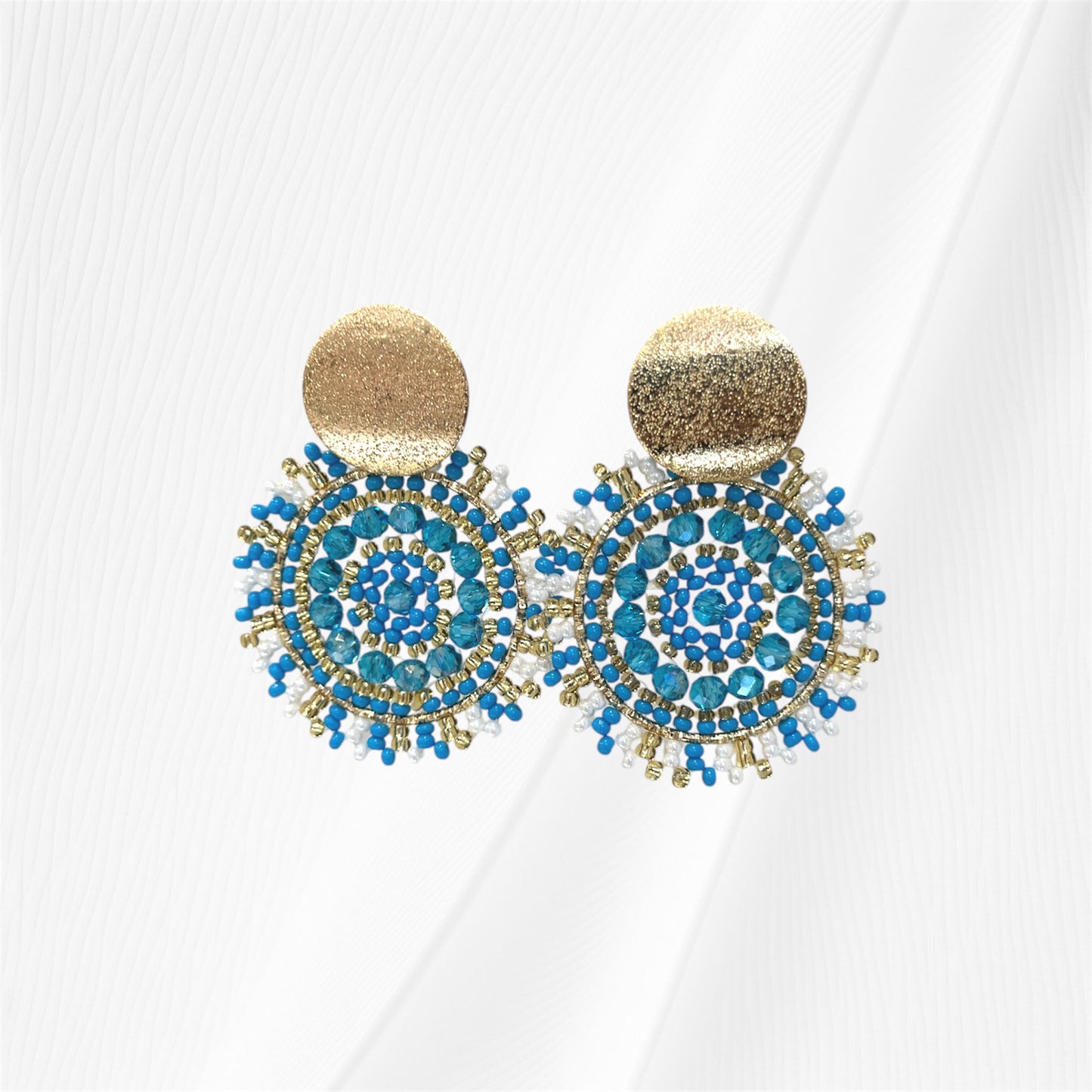 Aqua Beaded Earring