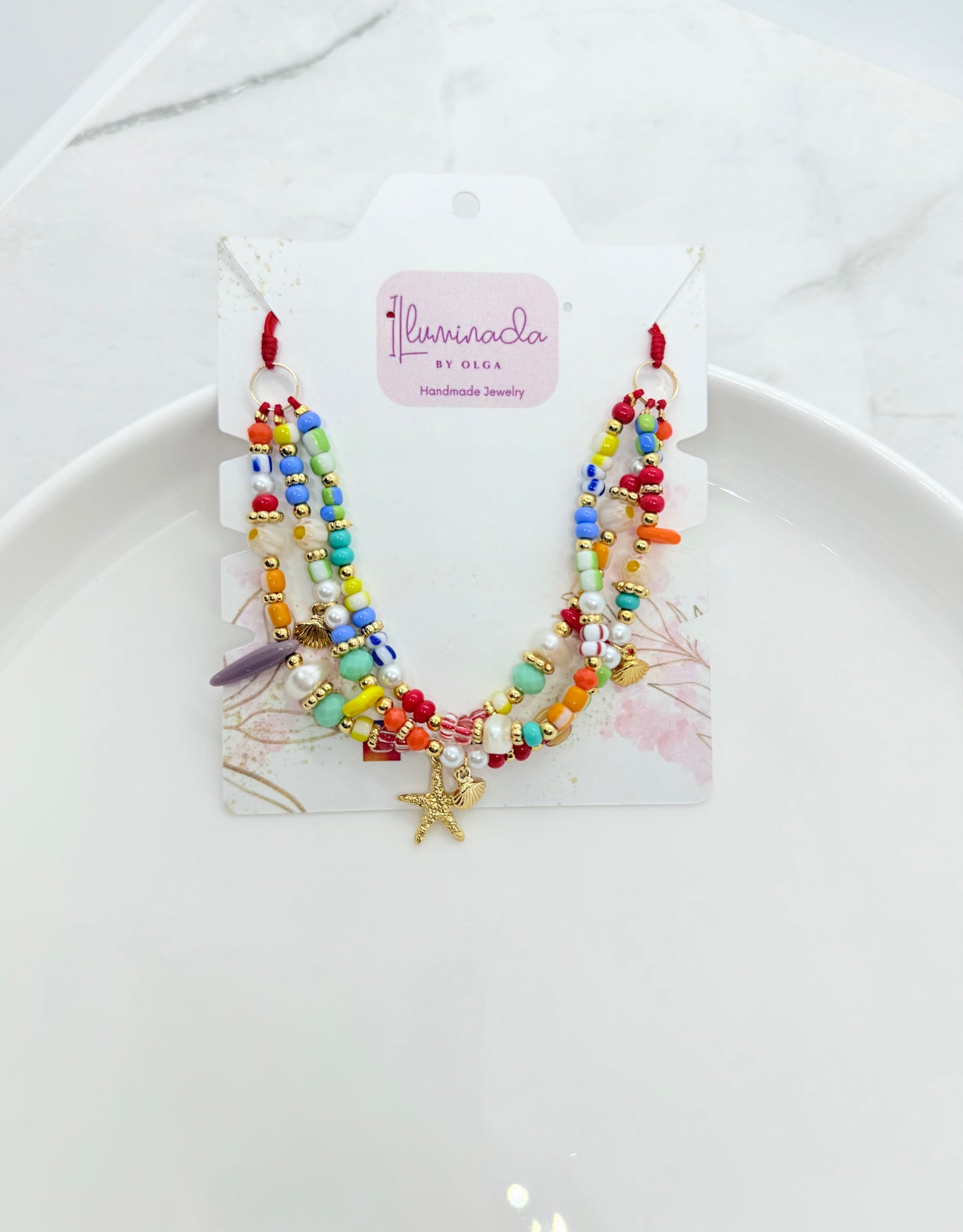 Multi Color Seashell Anklet