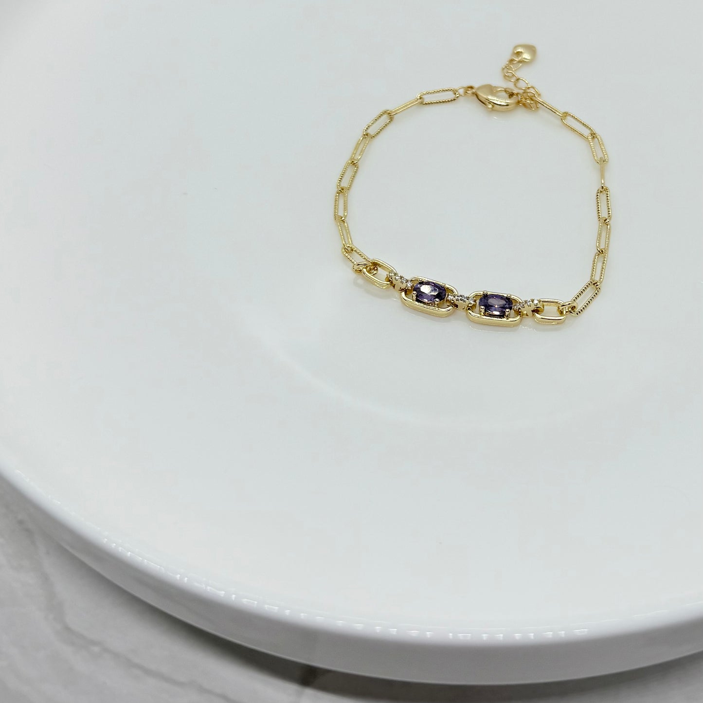 Purple Chain Diamond Bracelet