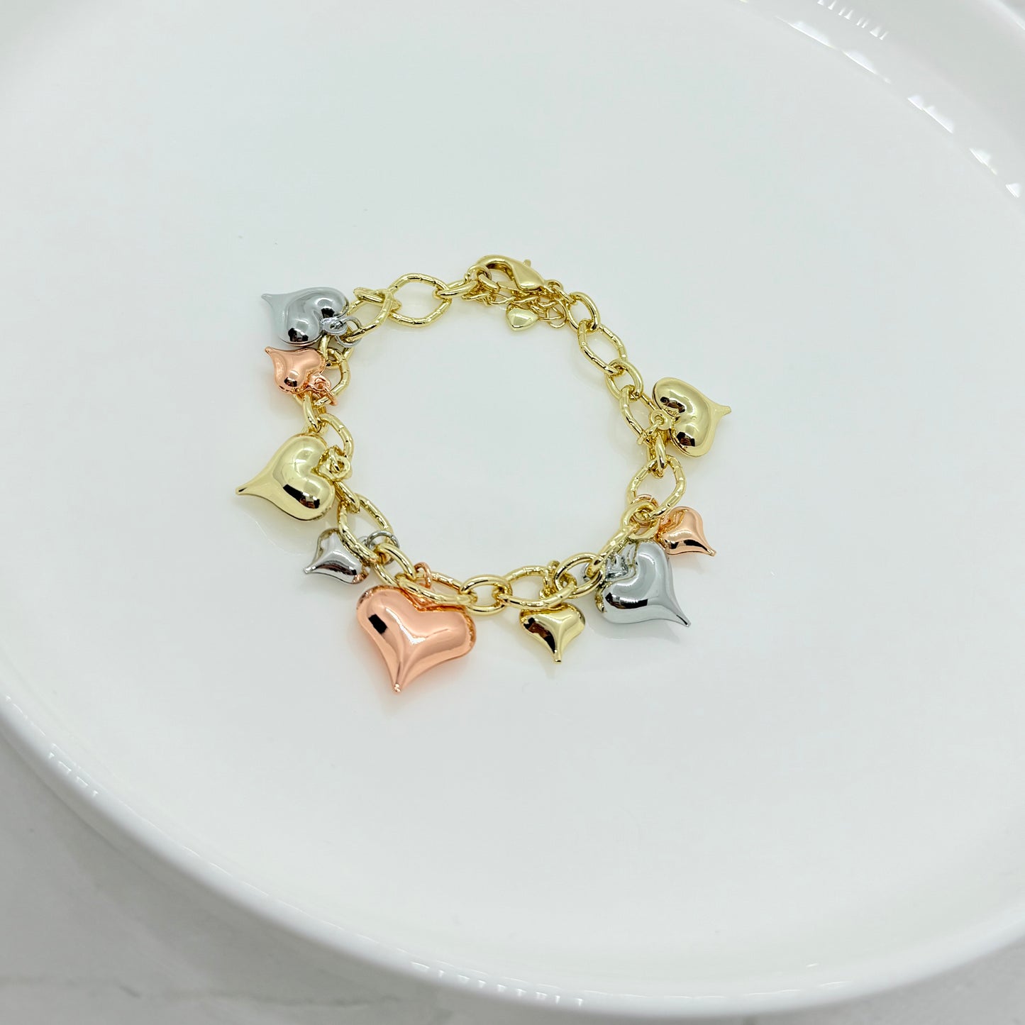 Tripe Color Heart Bracelet