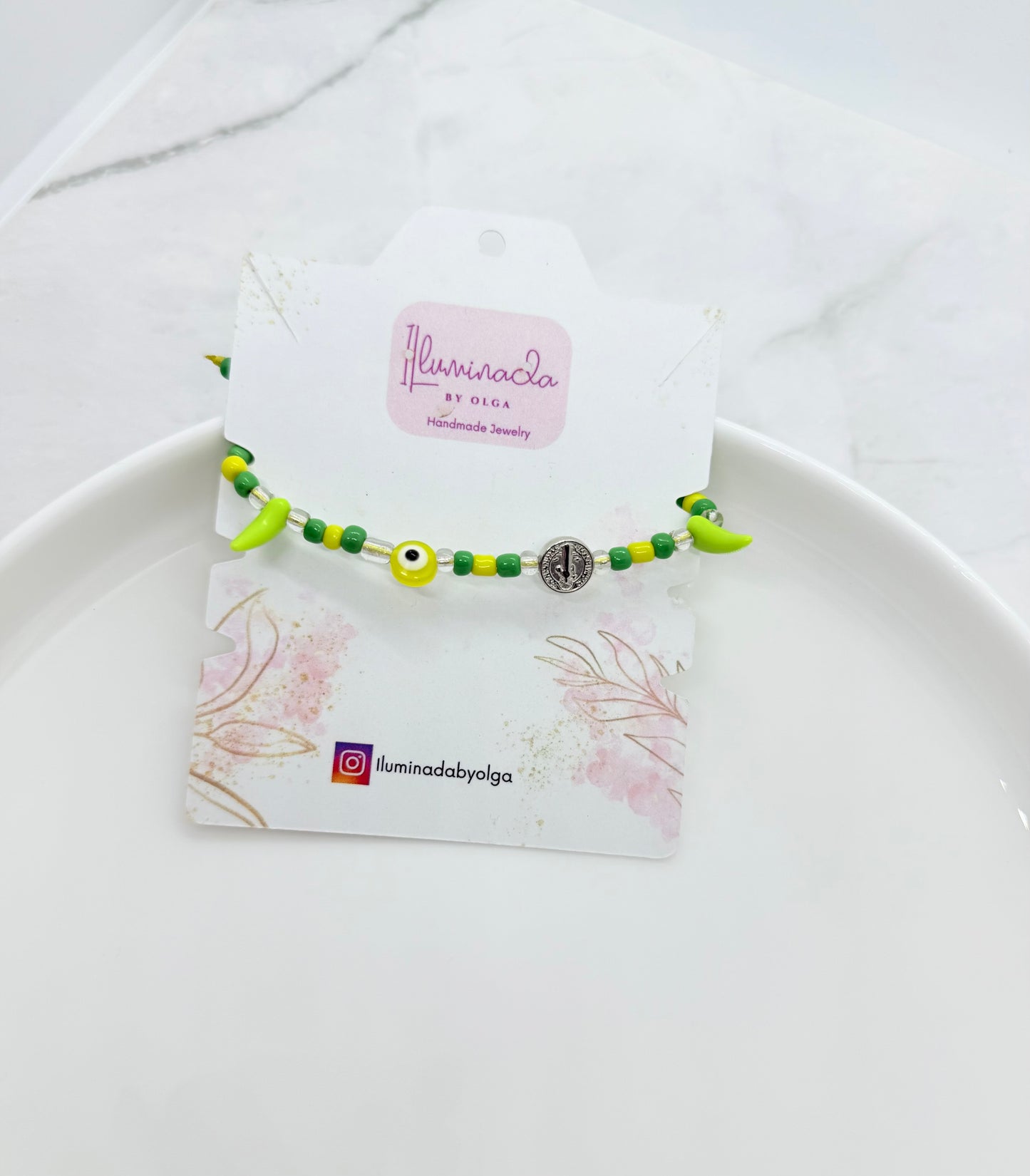 Yellow Lime Green Evil Anklet