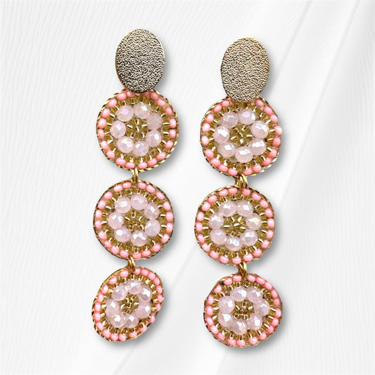 Lovely Pink Beaded Earring