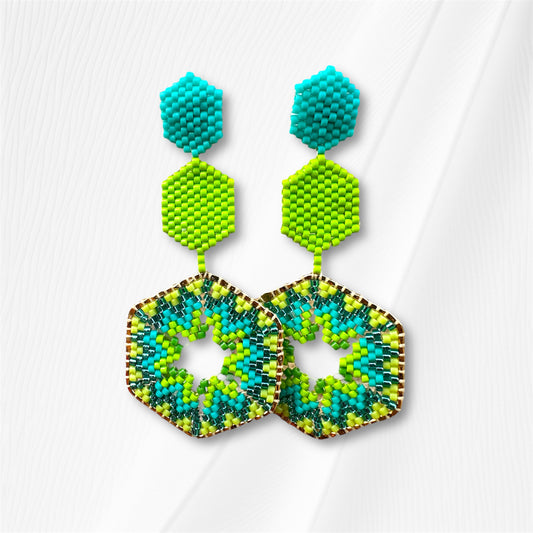 Lime & Teal Earring