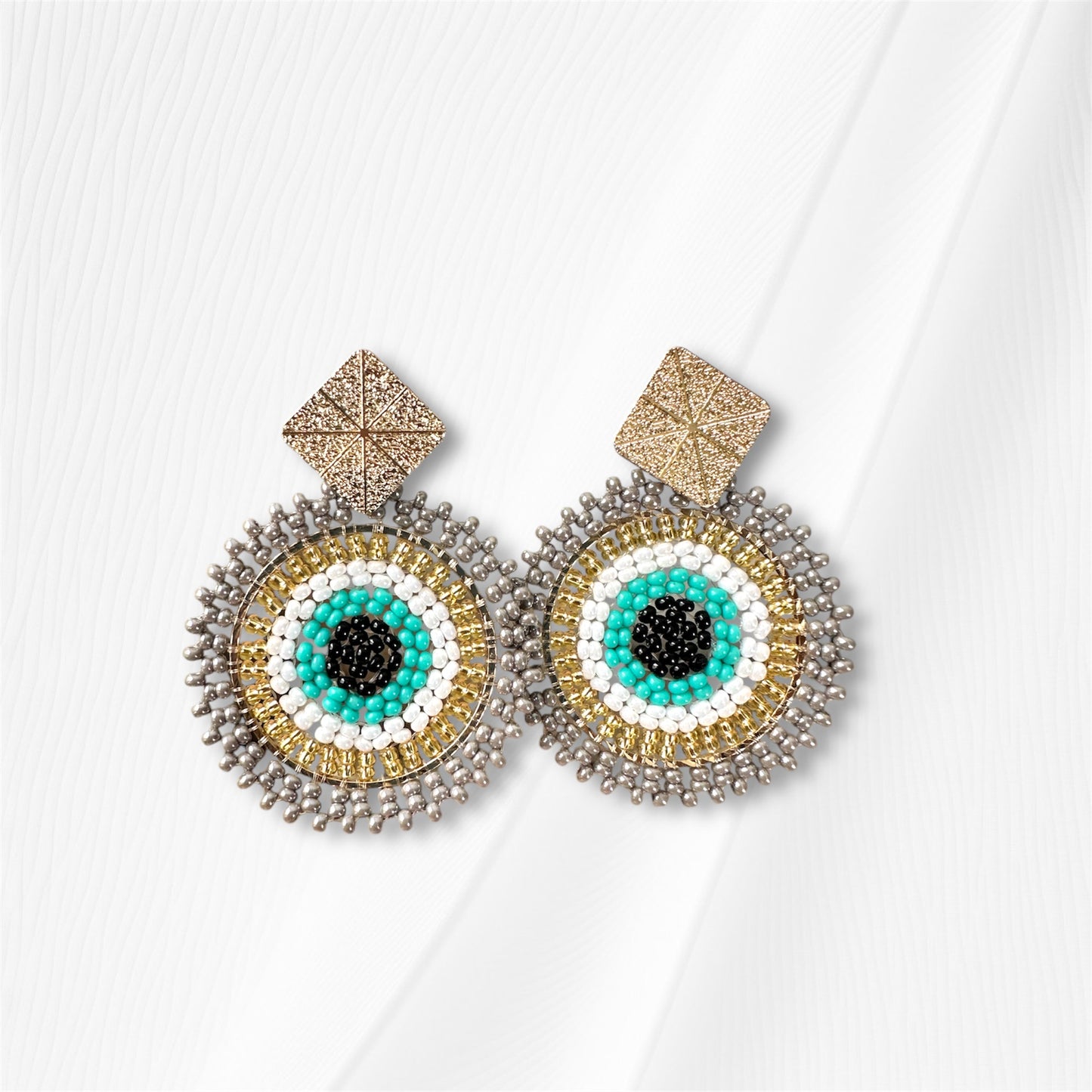 Silver Shine Evil Eye Earring