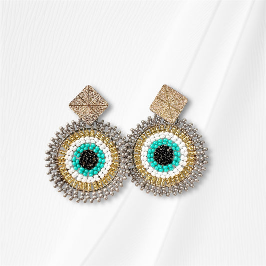 Silver Shine Evil Eye Earring