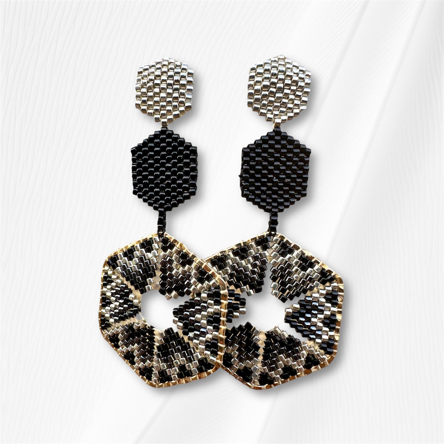 Black Silver Earring