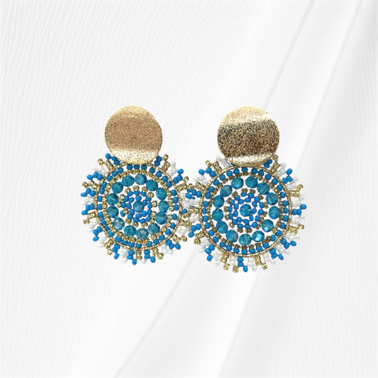 Aqua Beaded Earring