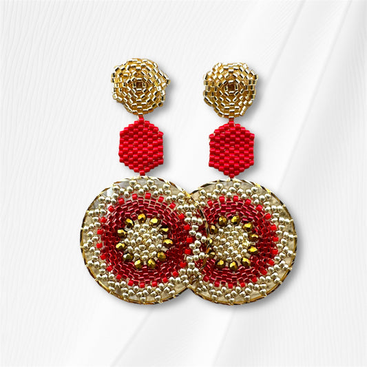 Red & Gold Earring