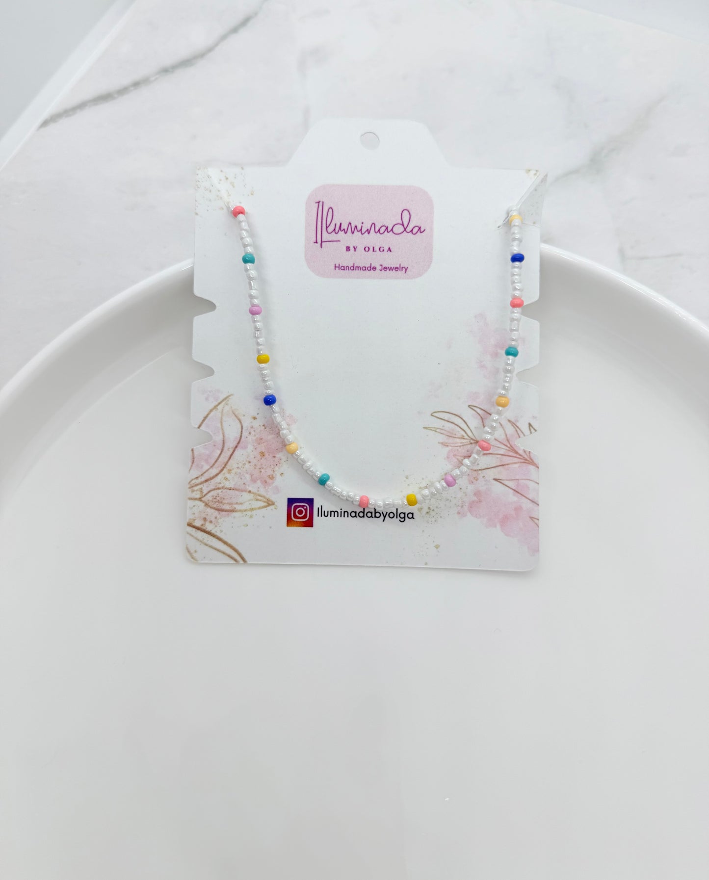 Small Beaded Pastel Anklet