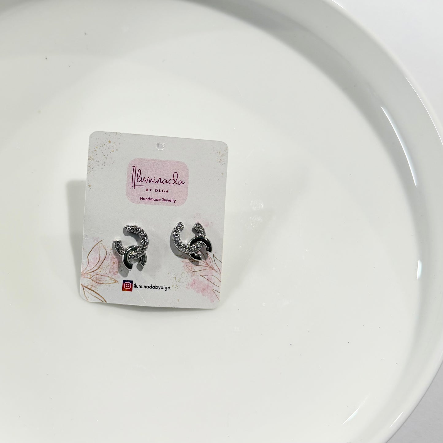 Double C Silver Earring