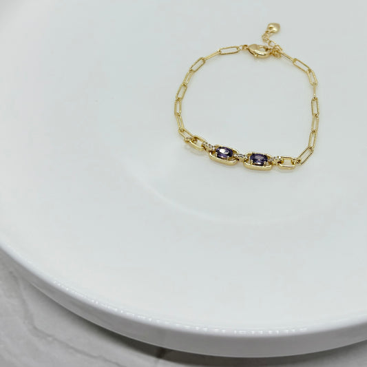 Purple Chain Diamond Bracelet
