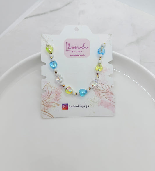 Shimmery Heart Anklet