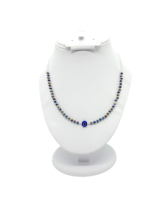 Multi Color Blue Eye Necklace