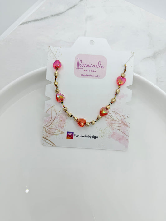 Shimmery Orange Gold Anklet